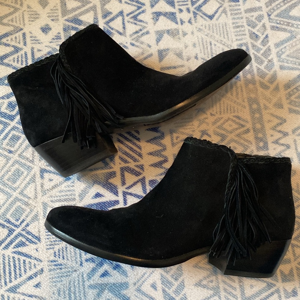 Sam Edelman Paige Black Suede Booties - Picture 2 of 7